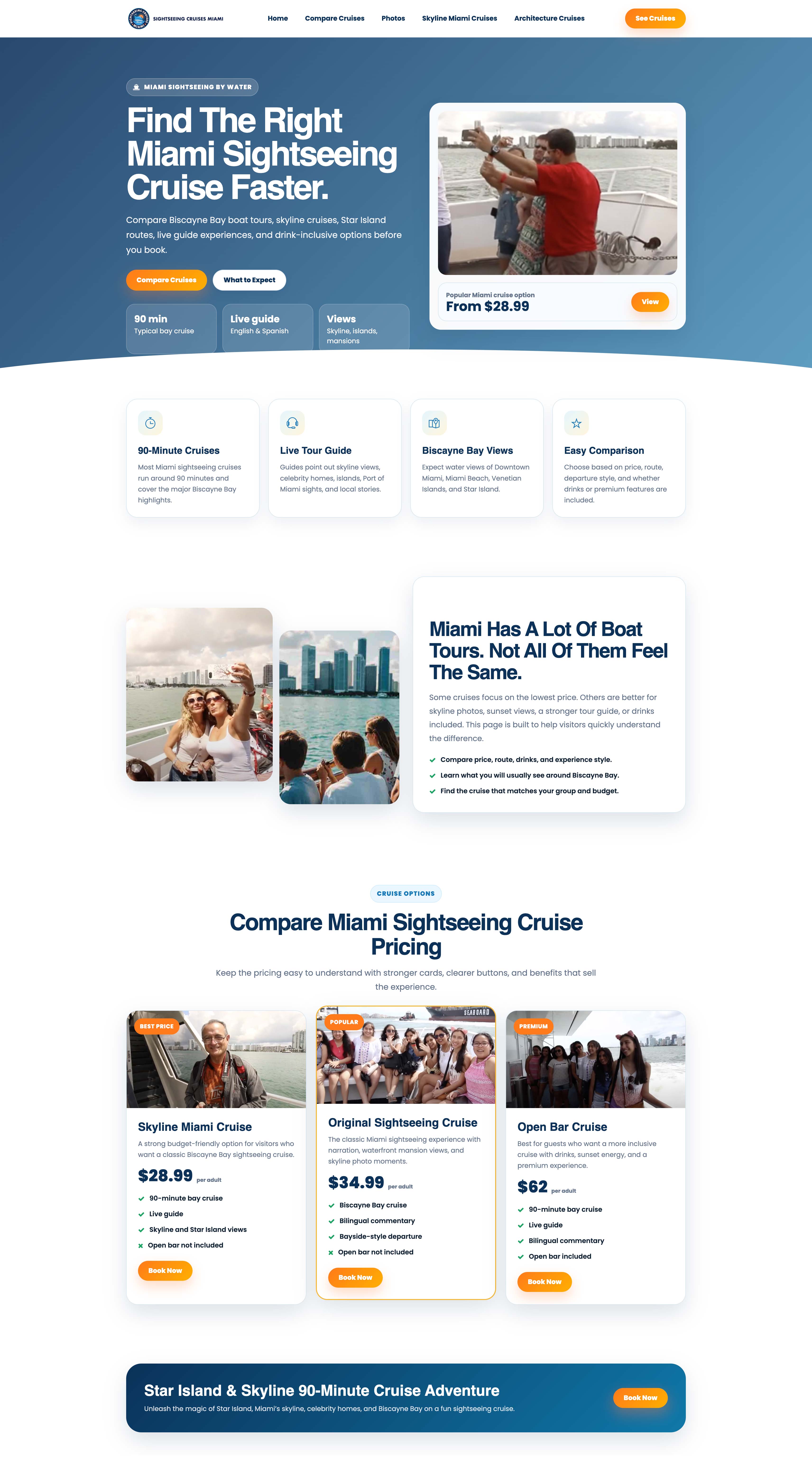 Sightseeing Cruises Miami cruise comparison website